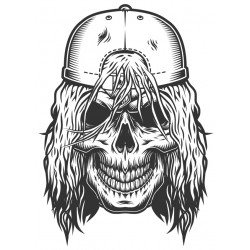 Sticker skate crâne blanc