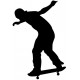 Sticker skateur accroupi noir