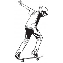 Sticker skateur saut bonnet