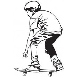 Sticker skateur enfant t-shirt