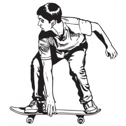 Sticker skateur enfant penché
