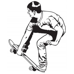 Sticker skateur enfant tenu