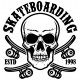 Sticker extreme skateboard crâne