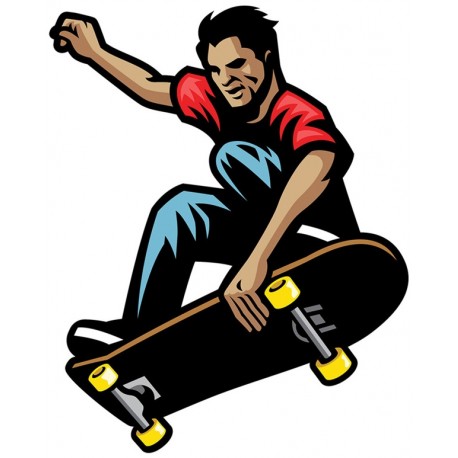 Sticker homme skateur élan