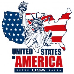 Sticker drapeau squircle USA