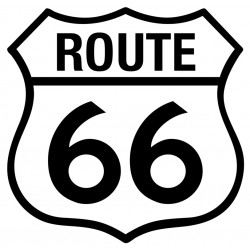 Sticker route 66 blanc