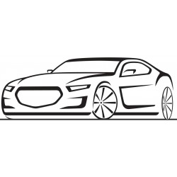 Sticker voiture devant blanche