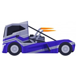 Sticker camion jaune flammes