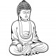 Sticker bouddha assis