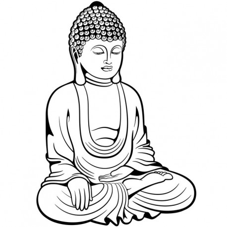 Sticker bouddha assis