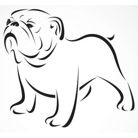 Sticker bulldog bleuté