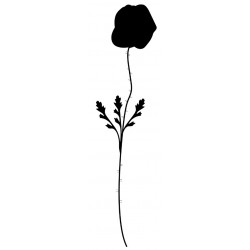 Sticker fleur fine noire