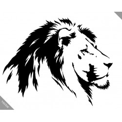 Sticker lion blanc