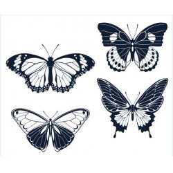 Sticker papillon rectangles