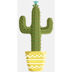 Sticker cactus et fleur
