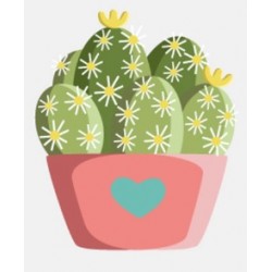 Sticker cactus et fleur
