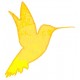 Sticker oiseau orange rouge