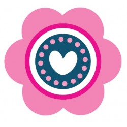 Sticker fleur vintage vert