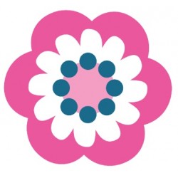 Sticker fleur vintage rose