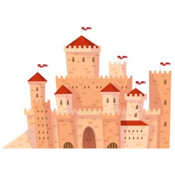 Sticker chateau rose