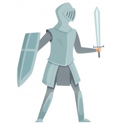 Sticker chevalier avec épée