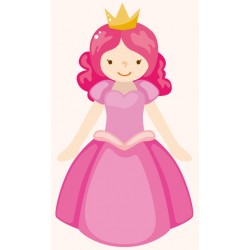Sticker princesse en robe rose