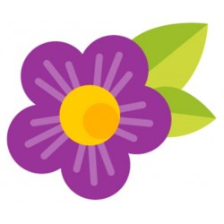 Sticker fleur pour princesse violet