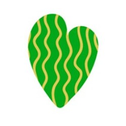 Sticker coeur rose avec vague