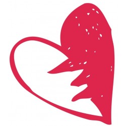 Sticker coeur rose fin