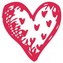 Sticker coeur de vie rouge