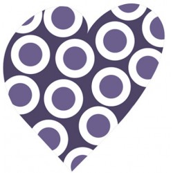 Sticker coeur rond rose rouge