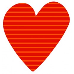 Sticker coeur rond rose bleu