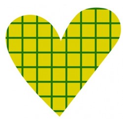 Sticker coeur rouge rayure