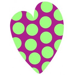 Sticker coeur carre vert jaune