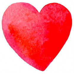 Sticker coeur rayure rouge rose