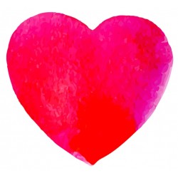 Sticker coeur rouge pastel