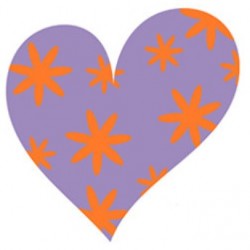 Sticker coeur poids jaune violet