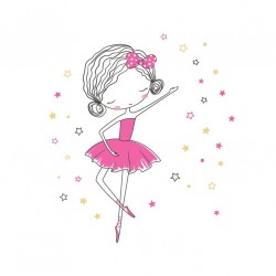Sticker danseuse etoile jaune