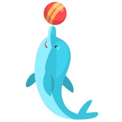 Sticker dauphin joue ballon