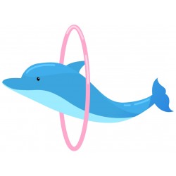 Sticker dauphin nage