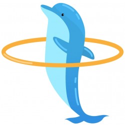 Sticker dauphin saut cerceau