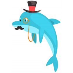 Sticker dauphin repose siege