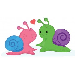 Sticker escargot coquille rose