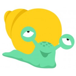 Sticker escargot triste orange