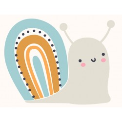 Sticker escargot arc en ciel