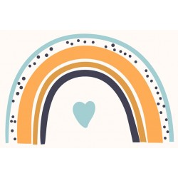 Sticker escargot arc en ciel bleu