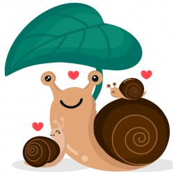 Sticker escargot en famille
