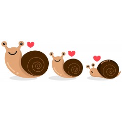 Sticker escargot en famille fleur