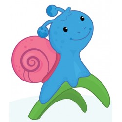 Sticker escargot vert bleu