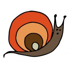 Sticker escargot coquille ronde jaune